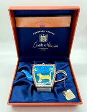 NIB CHARLOTTE DI VITA PROWLING TIGER TEAPOT ORNAMENT, BOX, PAMPHLET, EDITION 480