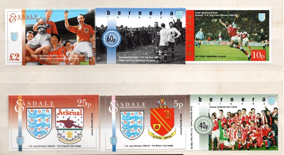 Football Stamps Scottish Island Gairsay Bernera Easdale Arsenal Blackpool GB - Image 4 of 4