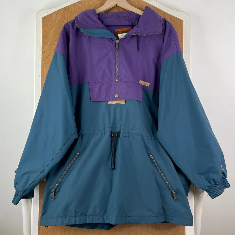 VINTAGE Gerry Jacket Mens Large Purple Teal Colorblock 90s Hiking Anorak Light - image 2 of 4