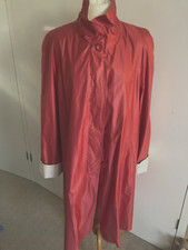 Artigiano Raspberry Sateen Swing Style Raincoat Size 16 Nwot