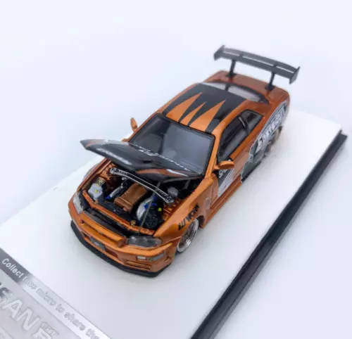 TimeMicro1:64 Nissan Gtr34 Open Limited Edition gold orange Automodell - Bild 3 von 13