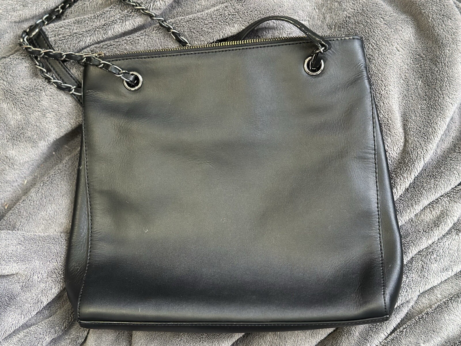 DKNY Leather Snakeskin Python Metallic Handbag Pu… - image 2