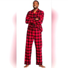 Wondershop Mens XXL Plaid Flannel Pajama Set Buffalo Check Red Black New