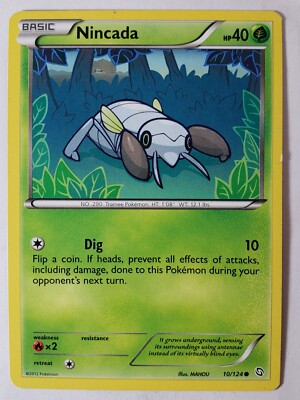 Nincada 10/124 LP - Dragons Exalted Pokemon Card - $2 Combined Ship - MAHOU  Art