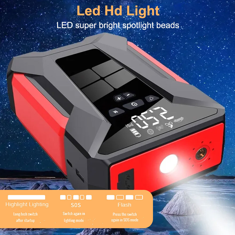 99800mAh Car Jump Starter with Air Compressor Battery Jumper Box Charger Booster