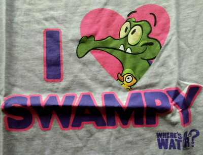 Damen T-Shirt SWAMPY Where`s my Water NEU grau Gr. L Walt Disney Video Spiel
