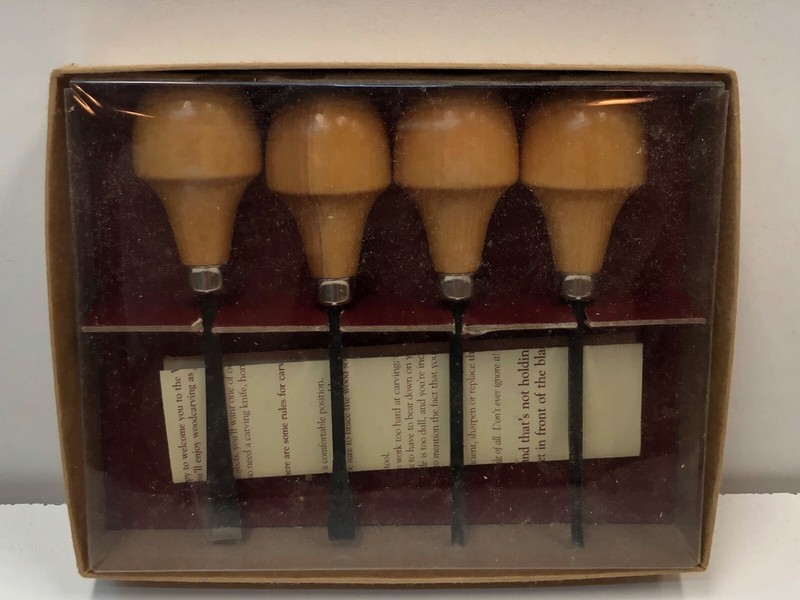 Wood Carving Set 4 Piece Walnut Hollow #404 Made in USA New