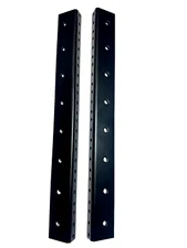 2 (One Pair) 8U / 8 SPACE Rack Rails 14" Lg Tapped 10/32" for Amplifier Rack