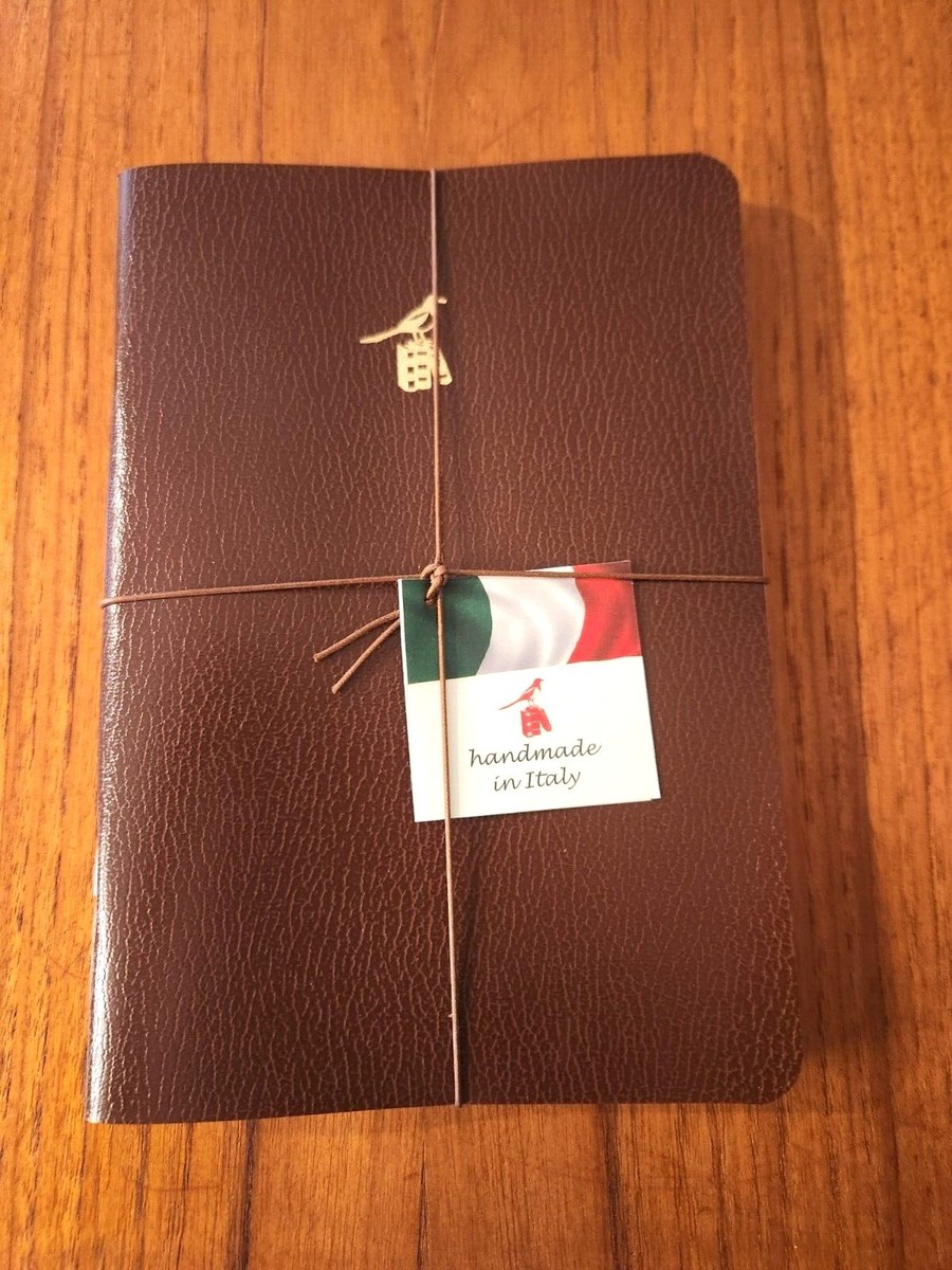 NWT! Set 3 BIEFFE Italy Lined Handmade Notebooks BROWN Journal RED 