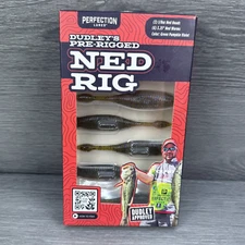 Dudley's Ned Rigs Fishing Lures Green Pumpkin Violet Worms Hooks P2675