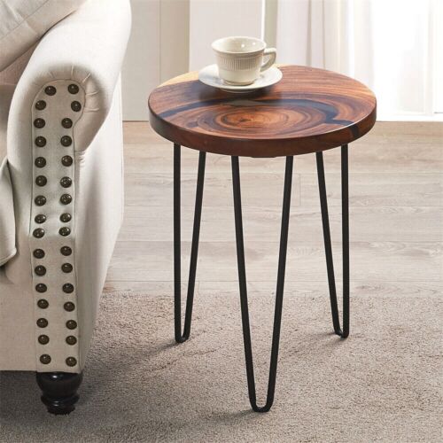 Resin Round Side Table Epoxy End Table Coffee Table Mid Century Modern Decor - Picture 2 of 45