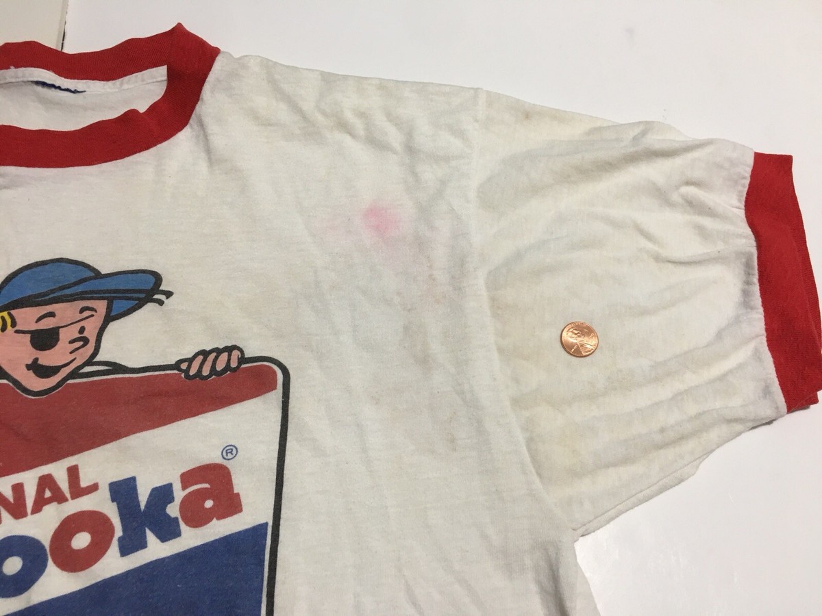 Vtg Bazooka Joe Gum Bubblegum Ringer T-Shirt Genuine Topps Super