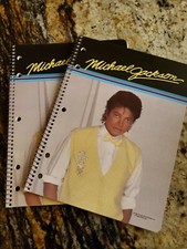 2 Vintage Michael Jackson Mead Spiral Notebook 1980s NOS Theme Book
