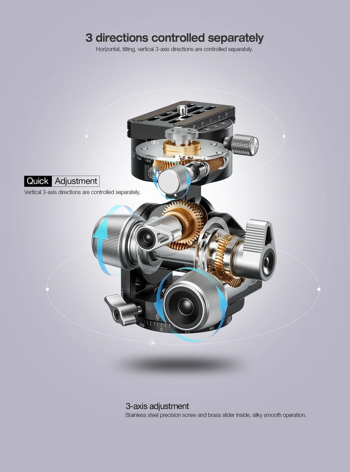 Leofoto G4 Pro Four Way Geared Head Camera Tripod Head | Arca Compatible - Image 3 of 4