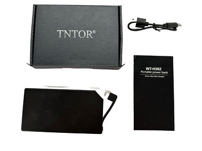 TNTOR Power Bank Slim w/ Built-in Cable 5000mAh Portable iPhone Charger WT-H362