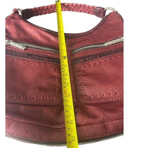 Bolso de Hombro Hobo Borgoña Brighton Florencia Valencia De Colección, Expandible, Cuero - Imagen 10 de 18