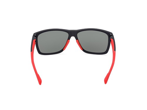 Adidas Occhiali Sportivi Uomo SP0067 05D 60 Polarized Black Red Men's Sunglasses - Foto 4 di 9