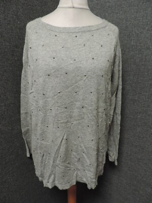 Grauer Strickpullover Kaleidoscope U-Ausschnitt UK 14/16 LN042 GG 10