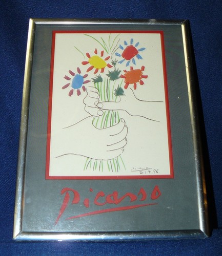 Small Framed Picasso Bouquet of Peace Print