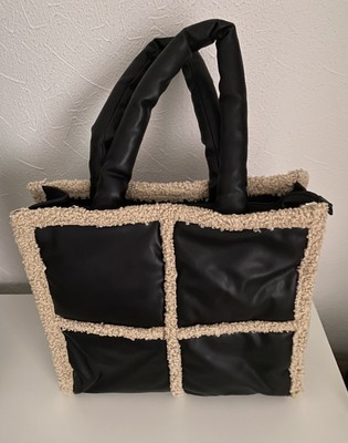 DAMEN HANDTASCHE GROß SCHWARZ H: 35cm B: 39 cm NEUWERTIG