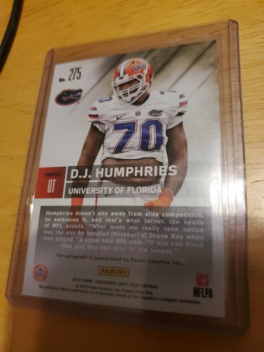 2015 CONTENDERS DRAFT PICKS DJ HUMPHRIES AUTO BLUE FLORIDA GATERS 🐊🐊🐊 - 第 2/2 張圖片