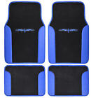 Bdk Premium Carpet Black & Blue Floor Mats for Cars - Universal Fit Interior .
