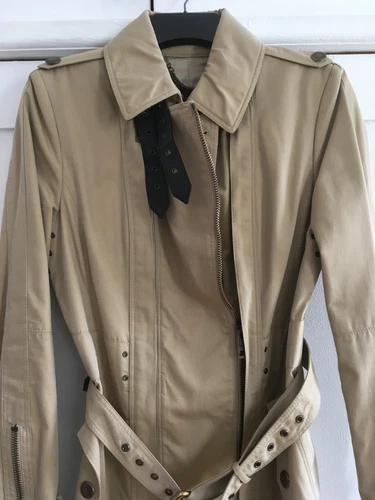 Rare Burberry Prorsum Fitted Trench Mac UK 10 Irridescent Buttermilk/Beige - Picture 8 of 17