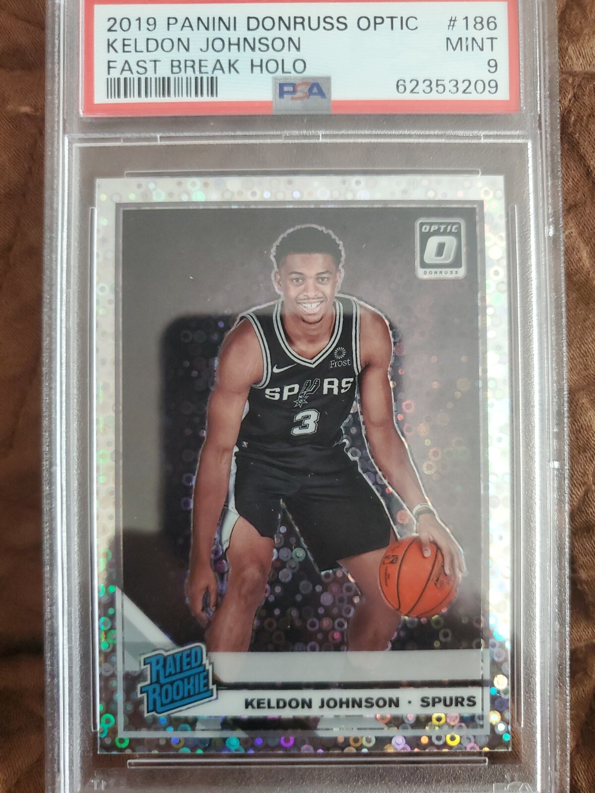 2019 Panini Donruss Optic Keldon Johnson RC Fast Break Holo PSA 9 #186