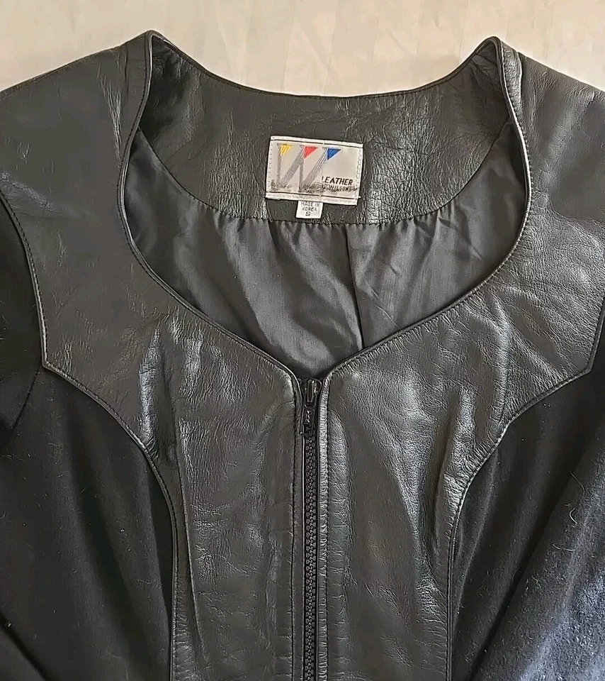 VESTIDO DE CUERO VINTAGE WILSONS vestido panel esculpido Foto 2 de 4