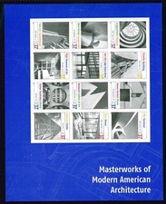 US Scott # 3910 Feuille Architecturale 12 timbres 2005 MNH