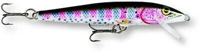 Rapala Floating Minnow Lure w/Nickel Hooks #5 2 In 1/16 Oz Rainbow Trout F05RT