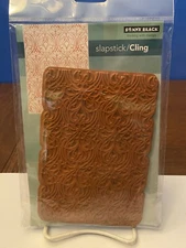 New Penny Black Elaborate Slapstick Cling Background Stamp 4” x 5-3/4”