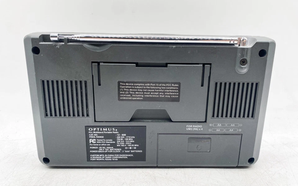 Vintage Optimus Radio Shack 12-808 FM/AM/SW/TV/WX PLL Multiband Receiver Digital - Image 2 of 3