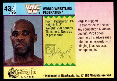 WWF WWE Merlin 1992 Part 1 (Black) Wrestling Trading Cards (summerSlam) Pick One - Picture 85 of 189