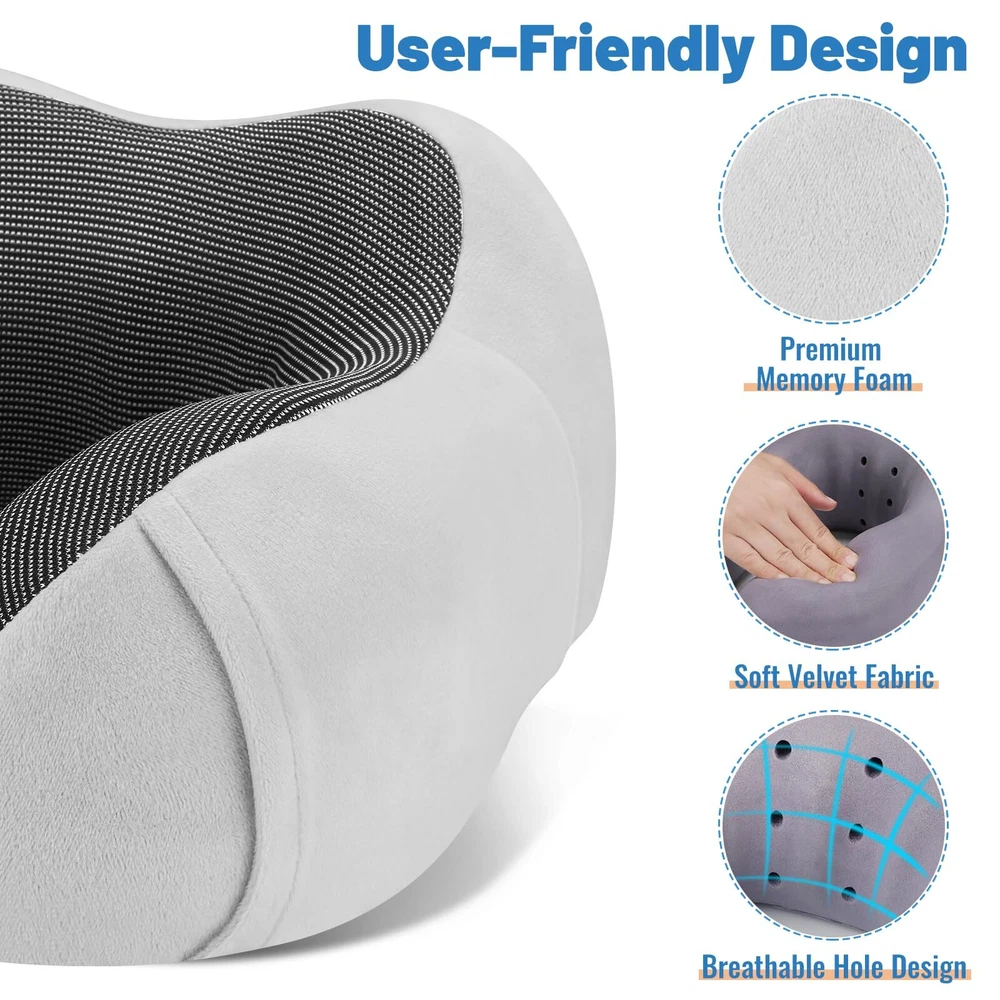 Travel Pillow Premium Memory Foam Comfortable & Supportive Neck Pillow Neck P...