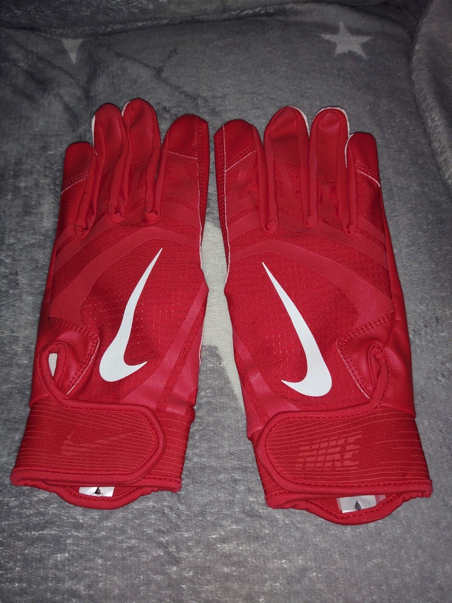 Red Nike Alpha Huarache Elite Baseball Batting Gloves Mens Large