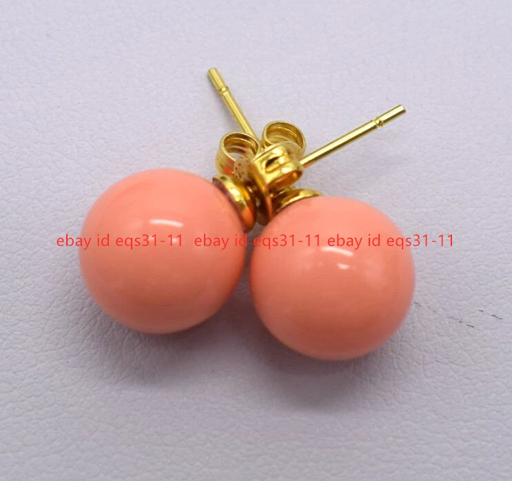 Boucles D'Oreilles Coquillage Mode – Rose, Orange Et Doré – Neufs