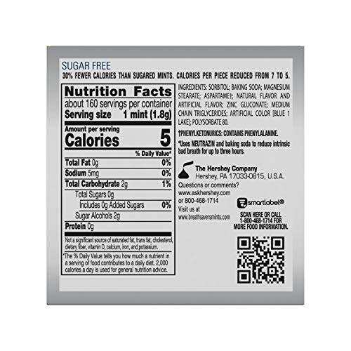 BREATH SAVERS Peppermint Sugar Free Breath Mints Tins 1.27 oz 8 Count - Afbeelding 2 van 3