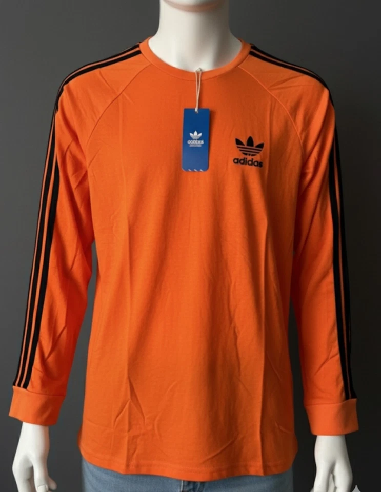 MEN'S ADIDAS ORIGINALS LONG SLEEVE THREE STRIPE T-SHIRT L, XL @ SALE - Image 3 of 4