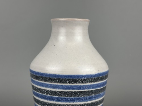 60s70s Keramik Vase Blumenvase VDE-Haldensleben Design Mid Century Streifdekor - Bild 5 von 8