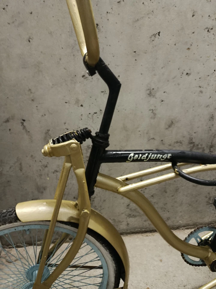 Fahrrad Bonanza Style  Gold lackiert ,Hellblaue Speichen Gut Erhalten - Bild 3 von 4