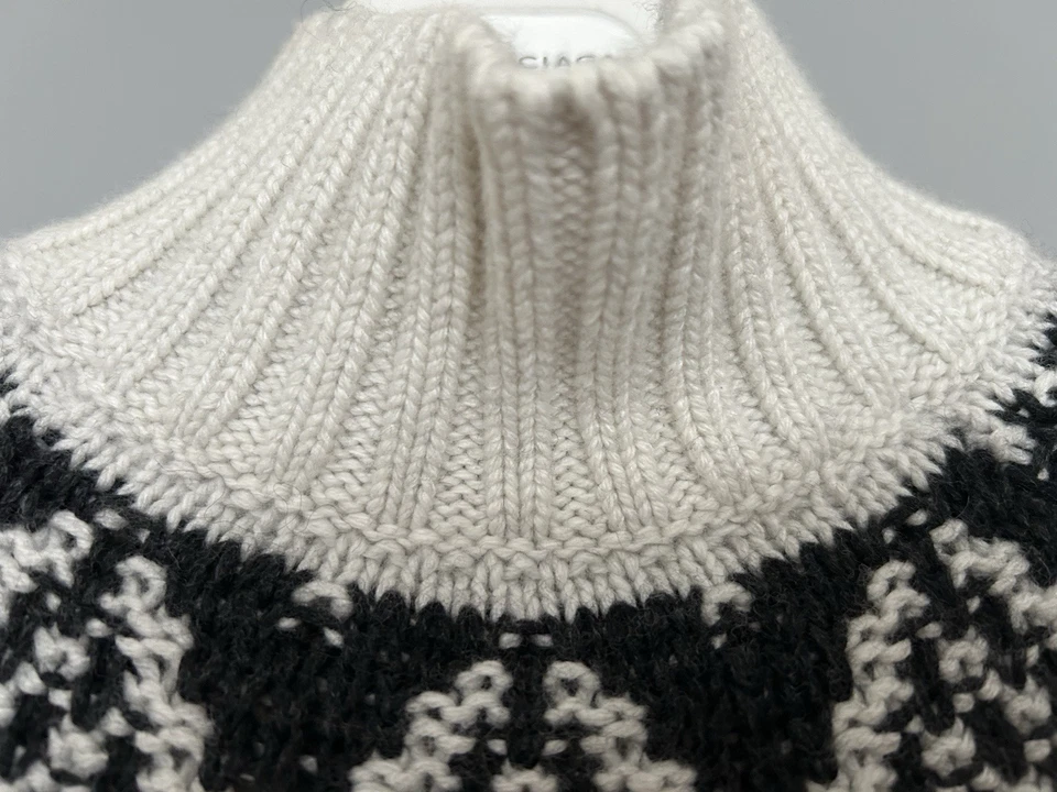 Massimo Dutti Pullover Gr.XS Grau Norwegische Muster leicht Oversized - Bild 4 von 4