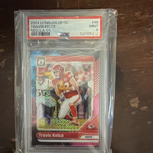 Panini 2024 Donruss Optic Travis Kelce Chiefs #98 Nebula Prizm 1/1 PSA 9