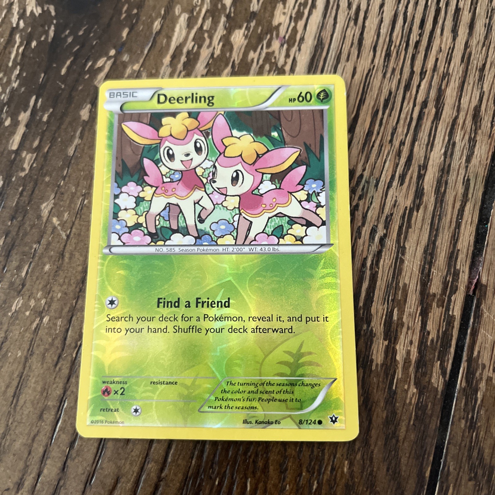 091PK008r - Deerling - 8/124- Fates Collide -Common Reverse
