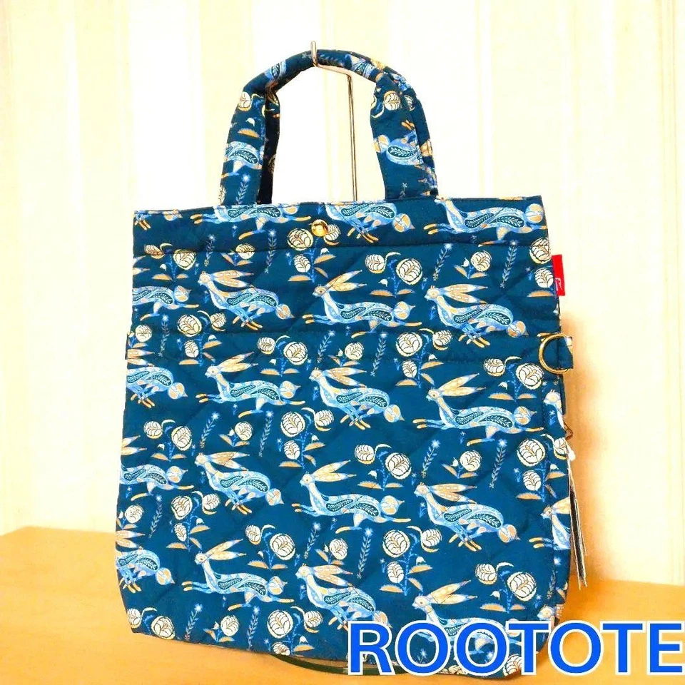 Bolso de Mano ROOTOTE Klaus Harpaniemi Collab Acolchado Azul Marino Finlandia Bolso de Diseñador Foto 2 de 4