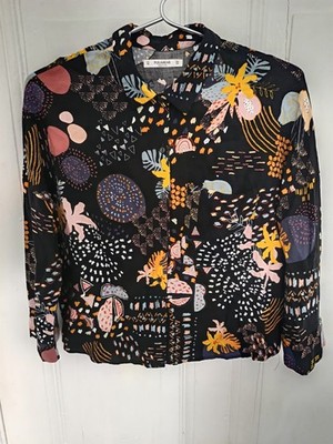 Bluse, Hemd - schwarz, mehrfarbig von Pull & Bear Gr. M