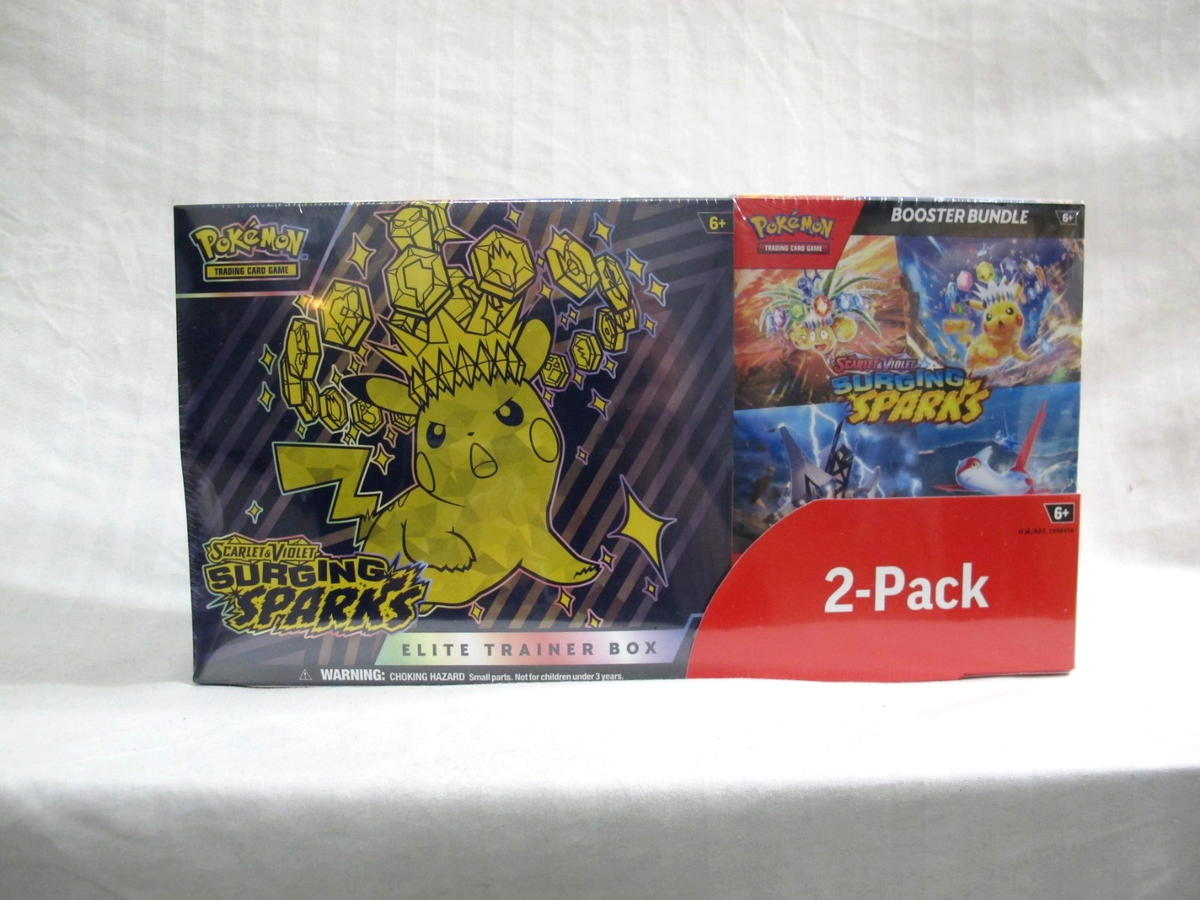 Pokémon Surging Sparks ETB + Booster Bundle 2-Pack Costco SEALED