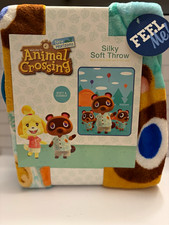 Nintendo Animal Crossing New Horizons Silky Soft Throw Blanket 40x50 NWT