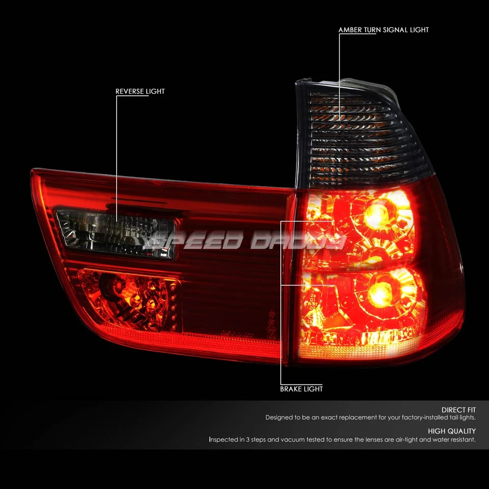 PARA BMW X5 E53 00-06 ROJO/LENTE AHUMADA LUZ TRASERA FRENO TRASERO LUCES DE MARCHA ATRÁS 4 PIEZAS Foto 2 de 4