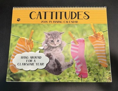 2026 CATITUDES PLANNING CALENDAR Thick Paper ~ Perfect for Planning & Organizing